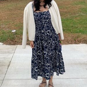 The A&F Emerson Poplin Puff Sleeve Midi Dress